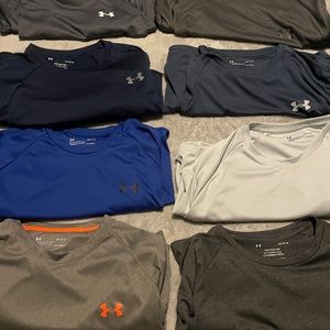 Mens large Underarmour tech shirts lot of 8 NWOT